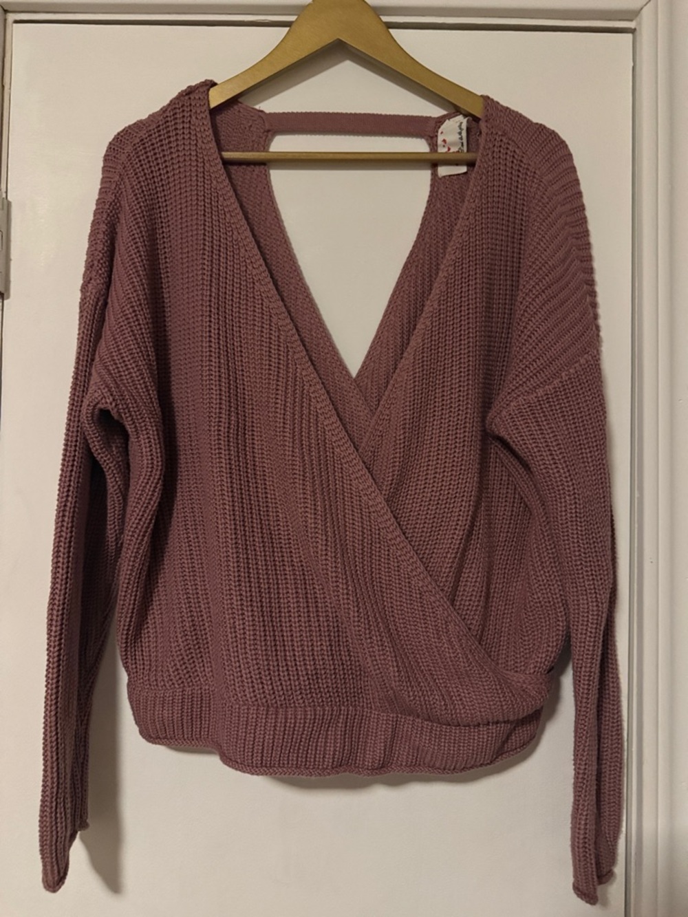 Wrap Front V-Neck Sweater in Dusty Rose - Picture 1 of 1